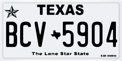 TX license plate BCV5904