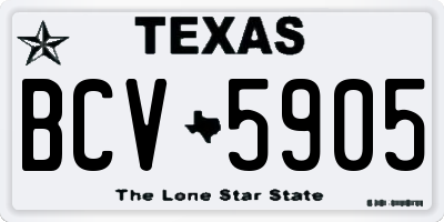 TX license plate BCV5905
