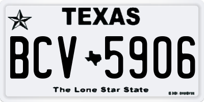 TX license plate BCV5906
