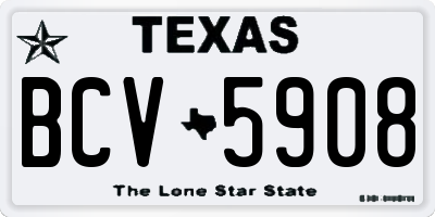 TX license plate BCV5908