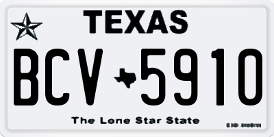 TX license plate BCV5910