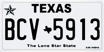 TX license plate BCV5913