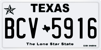 TX license plate BCV5916