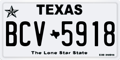 TX license plate BCV5918