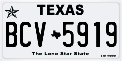 TX license plate BCV5919