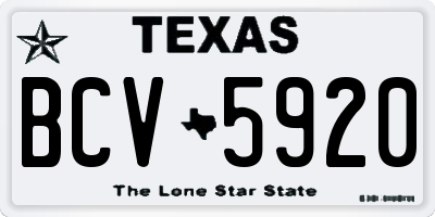 TX license plate BCV5920