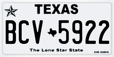 TX license plate BCV5922