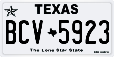 TX license plate BCV5923