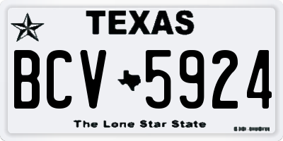 TX license plate BCV5924