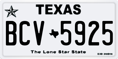 TX license plate BCV5925
