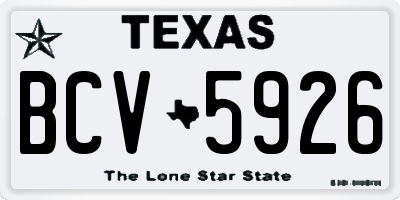 TX license plate BCV5926