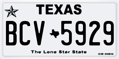 TX license plate BCV5929