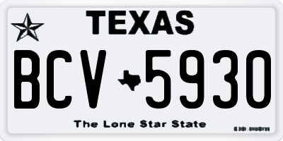 TX license plate BCV5930