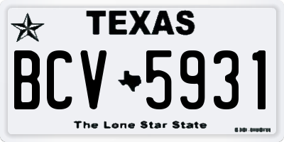 TX license plate BCV5931