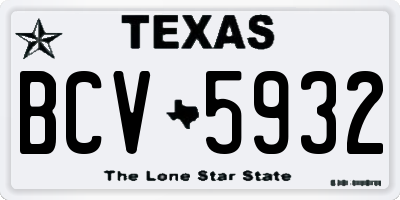 TX license plate BCV5932
