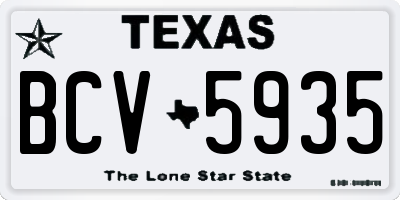TX license plate BCV5935