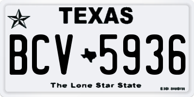 TX license plate BCV5936