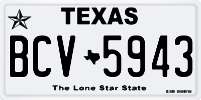 TX license plate BCV5943