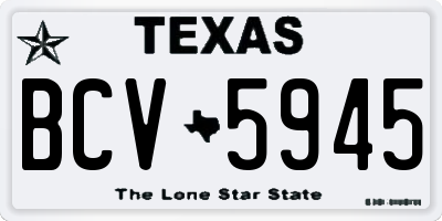TX license plate BCV5945