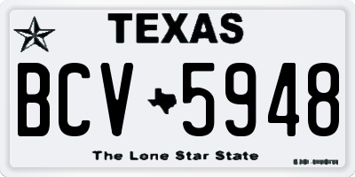 TX license plate BCV5948