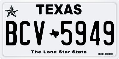 TX license plate BCV5949
