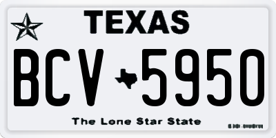 TX license plate BCV5950