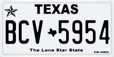 TX license plate BCV5954