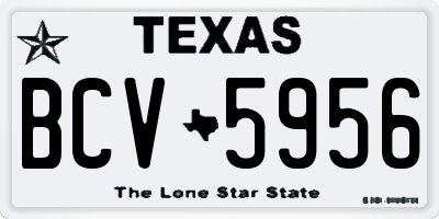 TX license plate BCV5956