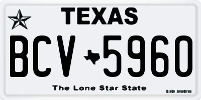TX license plate BCV5960