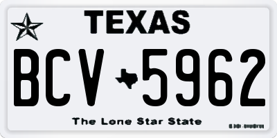 TX license plate BCV5962