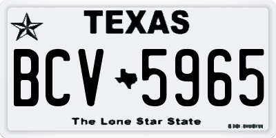 TX license plate BCV5965