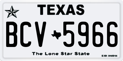 TX license plate BCV5966