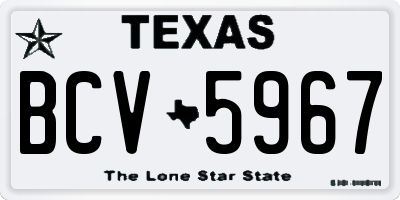 TX license plate BCV5967