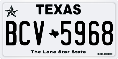 TX license plate BCV5968