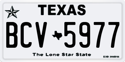 TX license plate BCV5977