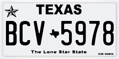 TX license plate BCV5978