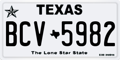 TX license plate BCV5982