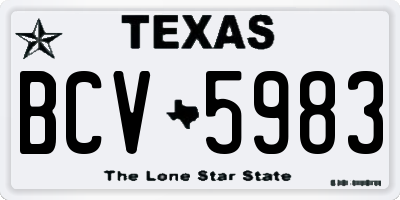 TX license plate BCV5983