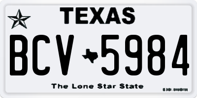 TX license plate BCV5984