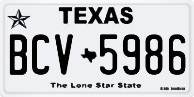 TX license plate BCV5986