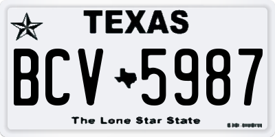 TX license plate BCV5987