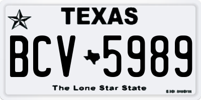 TX license plate BCV5989
