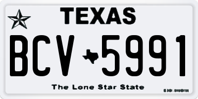 TX license plate BCV5991