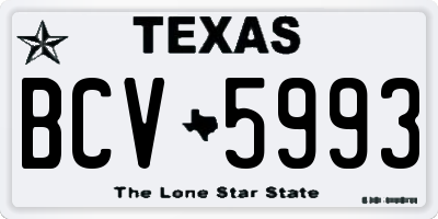 TX license plate BCV5993