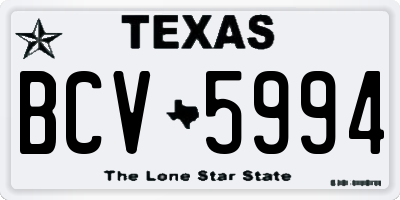 TX license plate BCV5994