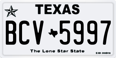 TX license plate BCV5997