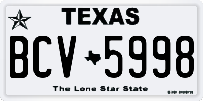 TX license plate BCV5998