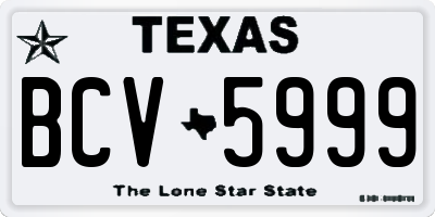 TX license plate BCV5999