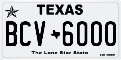 TX license plate BCV6000