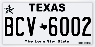 TX license plate BCV6002